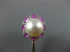 LARGE 5.10CT DIAMOND & AAA SOUTH SEA PEARL & PINK SAPPHIRE 18KT WHITE GOLD RING