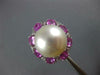 LARGE 5.10CT DIAMOND & AAA SOUTH SEA PEARL & PINK SAPPHIRE 18KT WHITE GOLD RING
