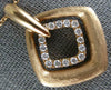 ESTATE LARGE .44CT DIAMOND 18KT ROSE GOLD 3D MATTE AND SHINY SQUARE FUN PENDANT