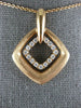 ESTATE LARGE .44CT DIAMOND 18KT ROSE GOLD 3D MATTE AND SHINY SQUARE FUN PENDANT
