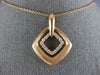 ESTATE LARGE .44CT DIAMOND 18KT ROSE GOLD 3D MATTE AND SHINY SQUARE FUN PENDANT