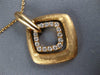 ESTATE LARGE .44CT DIAMOND 18KT ROSE GOLD 3D MATTE AND SHINY SQUARE FUN PENDANT