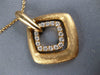 ESTATE LARGE .44CT DIAMOND 18KT ROSE GOLD 3D MATTE AND SHINY SQUARE FUN PENDANT