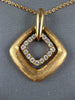 ESTATE LARGE .44CT DIAMOND 18KT ROSE GOLD 3D MATTE AND SHINY SQUARE FUN PENDANT