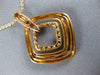 ESTATE LARGE .44CT DIAMOND 18KT ROSE GOLD 3D MATTE AND SHINY SQUARE FUN PENDANT