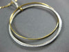 ESTATE EXTRA LARGE .29CT DIAMOND 18KT 2 TONE GOLD 3D CIRCLE OF LIFE FUN PENDANT