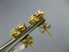 ESTATE LARGE 1.13CT DIAMOND 18K YELLOW GOLD 3D CLUSTER FLOWER HALO STUD EARRINGS