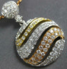 ESTATE 1.37CT DIAMOND 18KT TRI COLOR GOLD 3D CIRCULAR MULTI WAVE FUN PENDANT