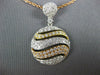 ESTATE 1.37CT DIAMOND 18KT TRI COLOR GOLD 3D CIRCULAR MULTI WAVE FUN PENDANT