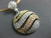 ESTATE 1.37CT DIAMOND 18KT TRI COLOR GOLD 3D CIRCULAR MULTI WAVE FUN PENDANT
