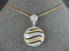 ESTATE 1.37CT DIAMOND 18KT TRI COLOR GOLD 3D CIRCULAR MULTI WAVE FUN PENDANT