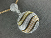 ESTATE 1.37CT DIAMOND 18KT TRI COLOR GOLD 3D CIRCULAR MULTI WAVE FUN PENDANT