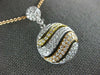 ESTATE 1.37CT DIAMOND 18KT TRI COLOR GOLD 3D CIRCULAR MULTI WAVE FUN PENDANT