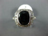 LARGE 4.50CT DIAMOND & AAA SAPPHIRE 14KT WHITE GOLD OVAL BEZEL ENGAGEMENT RING