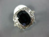 LARGE 4.50CT DIAMOND & AAA SAPPHIRE 14KT WHITE GOLD OVAL BEZEL ENGAGEMENT RING