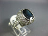 LARGE 4.50CT DIAMOND & AAA SAPPHIRE 14KT WHITE GOLD OVAL BEZEL ENGAGEMENT RING