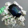 EXTRA LARGE 6.50CT DIAMOND & AAA SAPPHIRE 18KT WHITE GOLD OVAL ENGAGEMENT RING