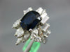 EXTRA LARGE 6.50CT DIAMOND & AAA SAPPHIRE 18KT WHITE GOLD OVAL ENGAGEMENT RING