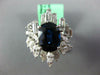 EXTRA LARGE 6.50CT DIAMOND & AAA SAPPHIRE 18KT WHITE GOLD OVAL ENGAGEMENT RING
