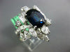 EXTRA LARGE 6.50CT DIAMOND & AAA SAPPHIRE 18KT WHITE GOLD OVAL ENGAGEMENT RING
