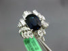 EXTRA LARGE 6.50CT DIAMOND & AAA SAPPHIRE 18KT WHITE GOLD OVAL ENGAGEMENT RING
