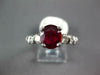 ESTATE LARGE 2.58CT DIAMOND & AAA RUBY PLATINUM 3D OVAL & ROUND ENGAGEMENT RING