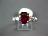 ESTATE LARGE 2.58CT DIAMOND & AAA RUBY PLATINUM 3D OVAL & ROUND ENGAGEMENT RING