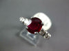 ESTATE LARGE 2.58CT DIAMOND & AAA RUBY PLATINUM 3D OVAL & ROUND ENGAGEMENT RING