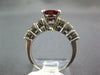 ESTATE LARGE 2.58CT DIAMOND & AAA RUBY PLATINUM 3D OVAL & ROUND ENGAGEMENT RING