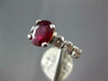 ESTATE LARGE 2.58CT DIAMOND & AAA RUBY PLATINUM 3D OVAL & ROUND ENGAGEMENT RING