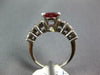 ESTATE LARGE 2.58CT DIAMOND & AAA RUBY PLATINUM 3D OVAL & ROUND ENGAGEMENT RING