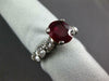 ESTATE LARGE 2.58CT DIAMOND & AAA RUBY PLATINUM 3D OVAL & ROUND ENGAGEMENT RING