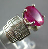 LARGE 4.55CT DIAMOND & AAA RUBY 14KT WHITE GOLD OVAL INVISIBLE ENGAGEMENT RING
