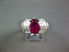 LARGE 4.55CT DIAMOND & AAA RUBY 14KT WHITE GOLD OVAL INVISIBLE ENGAGEMENT RING