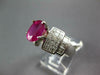 LARGE 4.55CT DIAMOND & AAA RUBY 14KT WHITE GOLD OVAL INVISIBLE ENGAGEMENT RING