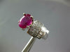 LARGE 4.55CT DIAMOND & AAA RUBY 14KT WHITE GOLD OVAL INVISIBLE ENGAGEMENT RING