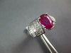 LARGE 4.55CT DIAMOND & AAA RUBY 14KT WHITE GOLD OVAL INVISIBLE ENGAGEMENT RING
