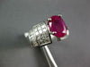 LARGE 4.55CT DIAMOND & AAA RUBY 14KT WHITE GOLD OVAL INVISIBLE ENGAGEMENT RING