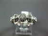 WIDE 1.30CT DIAMOND 14KT WHITE GOLD 3D CIRCULAR CLUSTER FLOWER ANNIVERSARY RING
