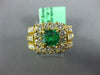 LARGE 2.80CT DIAMOND & AAA EMERALD 18KT YELLOW GOLD SQUARE HALO ENGAGEMENT RING