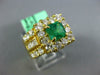 LARGE 2.80CT DIAMOND & AAA EMERALD 18KT YELLOW GOLD SQUARE HALO ENGAGEMENT RING