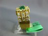 LARGE 2.80CT DIAMOND & AAA EMERALD 18KT YELLOW GOLD SQUARE HALO ENGAGEMENT RING
