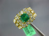 LARGE 2.80CT DIAMOND & AAA EMERALD 18KT YELLOW GOLD SQUARE HALO ENGAGEMENT RING