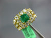 LARGE 2.80CT DIAMOND & AAA EMERALD 18KT YELLOW GOLD SQUARE HALO ENGAGEMENT RING