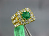 LARGE 2.80CT DIAMOND & AAA EMERALD 18KT YELLOW GOLD SQUARE HALO ENGAGEMENT RING