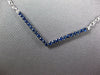 ESTATE .63CT AAA SAPPHIRE 18KT WHITE GOLD 3D CLASSIC V SHAPE NECKLACE