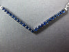ESTATE .63CT AAA SAPPHIRE 18KT WHITE GOLD 3D CLASSIC V SHAPE NECKLACE