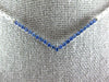 ESTATE .63CT AAA SAPPHIRE 18KT WHITE GOLD 3D CLASSIC V SHAPE NECKLACE