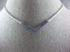 ESTATE .63CT AAA SAPPHIRE 18KT WHITE GOLD 3D CLASSIC V SHAPE NECKLACE