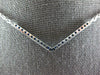 ESTATE .63CT AAA SAPPHIRE 18KT WHITE GOLD 3D CLASSIC V SHAPE NECKLACE